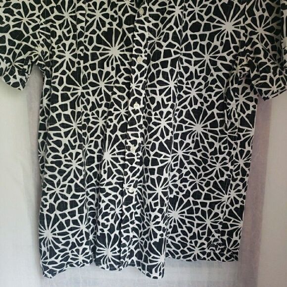 Perry Ellis Abstract Button-Front Shirt Short Sleeve Men's Size XL - Picture 10 of 10